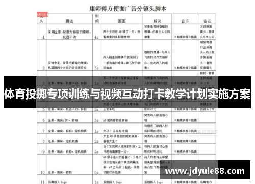 体育投掷专项训练与视频互动打卡教学计划实施方案
